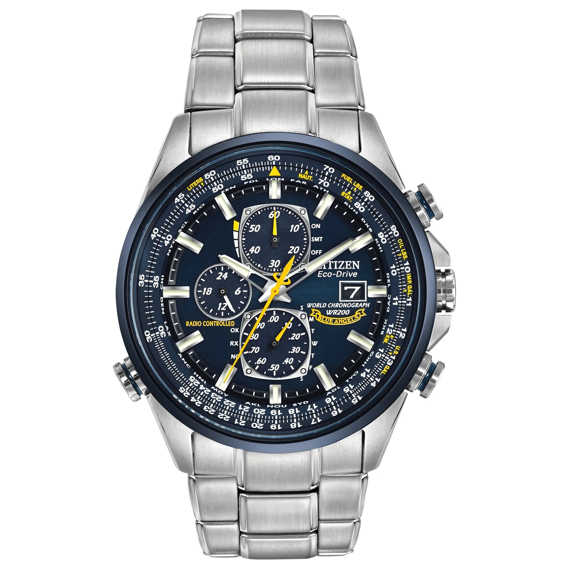 Men'S Eco-Drive Blue Angels World Chronograph A-T Watch AT8020-54L