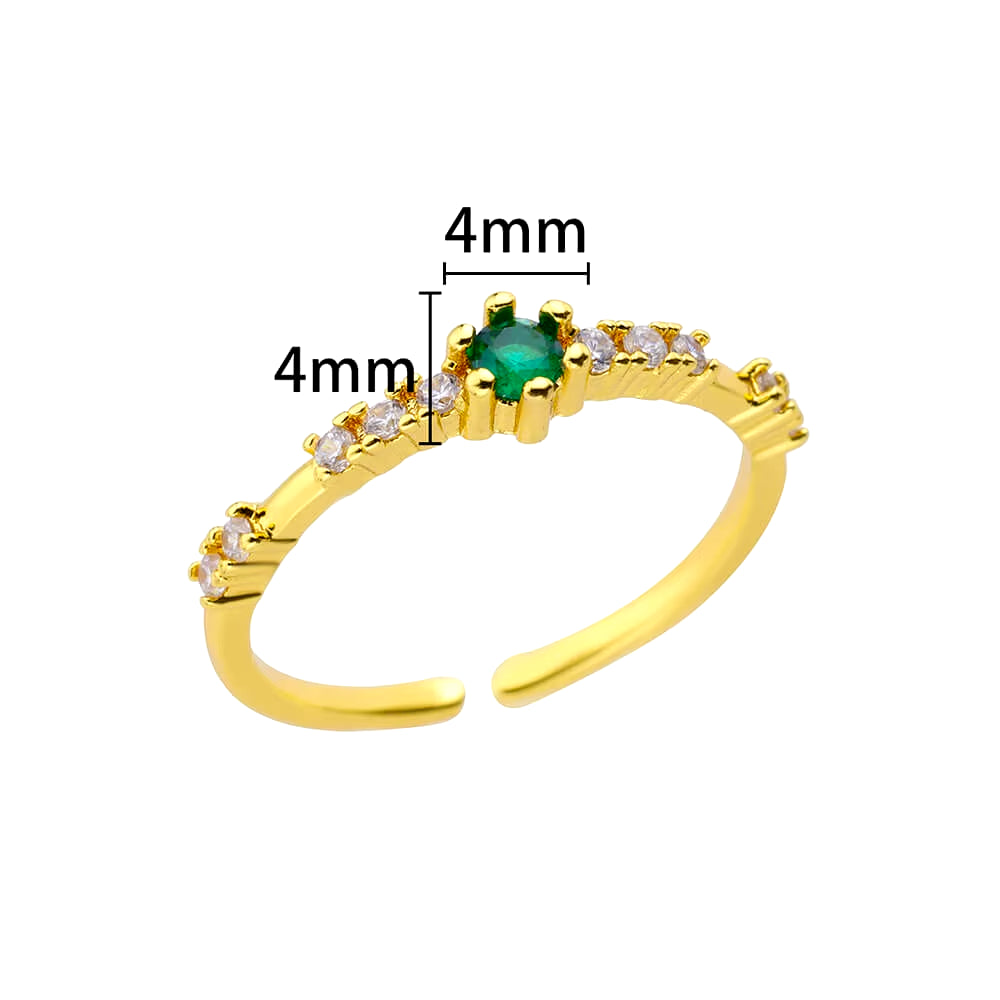 Tiny Green Zircon round Rings for Women Gold Plated Geometric Stainless Steel Oval Ring Luxury Wedding Christmas Jewelry Gift